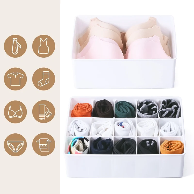 Multi-size Underwear Organizer Storage Can Adjust The Partition Drawer Closet Organizers Boxes For Bras Briefs Socks Ties Scarfs