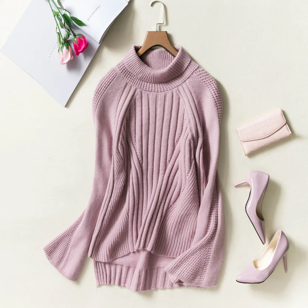 Winter new high quality cashmere sweater large size thickening simple fashion solid color loose breathable comfortable sweater
