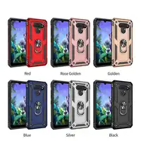 50pcs/lot Shockproof Armor Phone Case For LG Q60K50 K40 Stylo 4 5 Aristo 2 3 With Car Ring Bracket