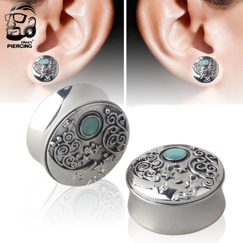 New Arrival Moon Ear Tunnel Stretcher 10mm to 25mm 316L Surgical Steel