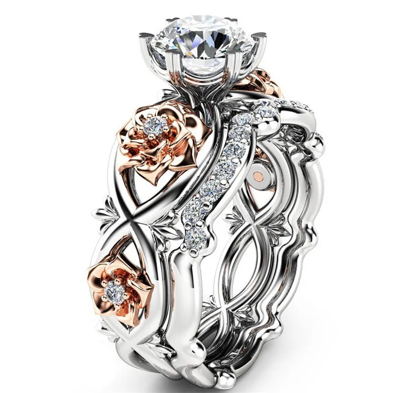 2018 New Rose Vine Flowers ring Accessories Charm Fashion personality Woman Men's ring party wedding Dance gift