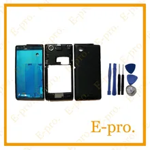 Original Full Housing Cover Case For Sony Xperia L S36h S36 C2104 C2105 Front Frame Middle Bezel Battery Back Door +Tools
