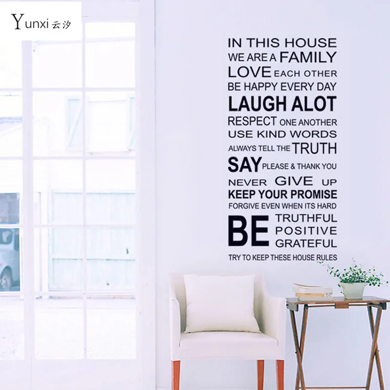 Familie Haus Regeln Liebe Kunst Quote Lachen Familie Vinyl
