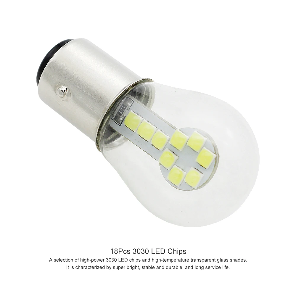 Автомобильный светодиодный светильник BAY15D 2 шт. 1156 BA15S P21W 1157 12 В 3030 SMD 18 фонарь