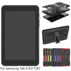 Гибридный Стенд TPU + PC чехол для samsung Galaxy Tab 8,0 2018 T387 SM-T387V Прочный Heavy Duty Tablet Обложка для samsung SM-T387
