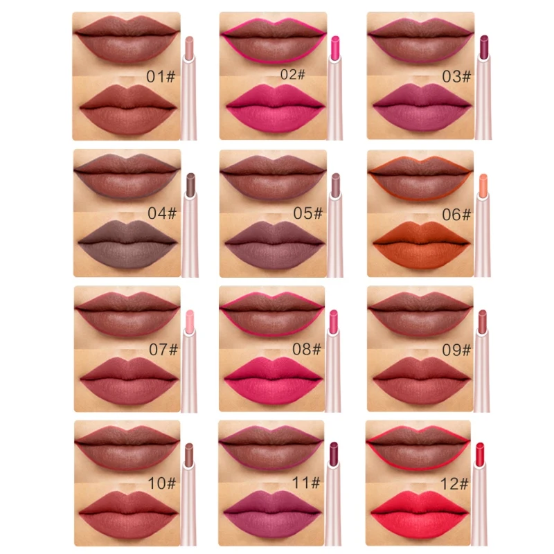 12PCS Lip Liner Set Long Lasting Waterproof Non-stick Cup Colorfast Automatic Rotation Lip Liner Lipstick Kit 12PCS Lip Liner Set Long Lasting Waterproof Non-stick Cup Colorfast Automatic Rotation Lip Liner Lipstick Kit