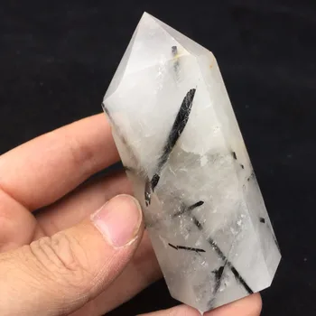 

165g High Quality natural stones and minerals Black quartz crystals Tourmaline home decoration feng shui Milk wands healing