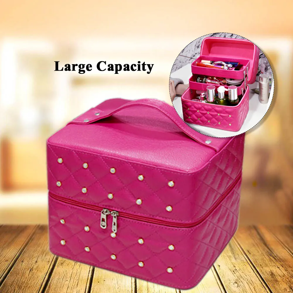

Professional Makeup Brushes Organizer Makeup Organizer Multilayer Bolso Mujer Good Cosmetic Bag Large Capacity Storage case