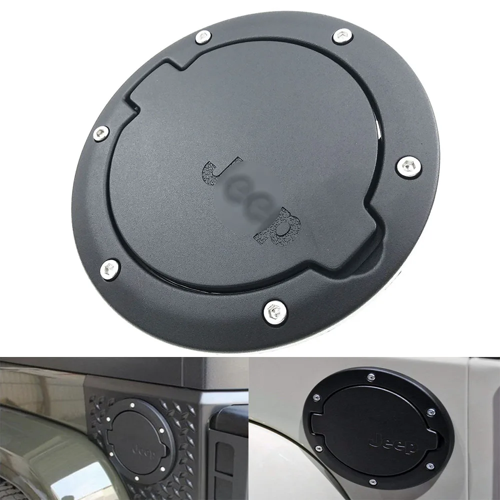 Black/Silver Gas Tank Cap for 2007-2017 Jeep Wrangler JK 2 Door & 4 Door Accessories Car Fuel Cap Styling Automobiles Decoration