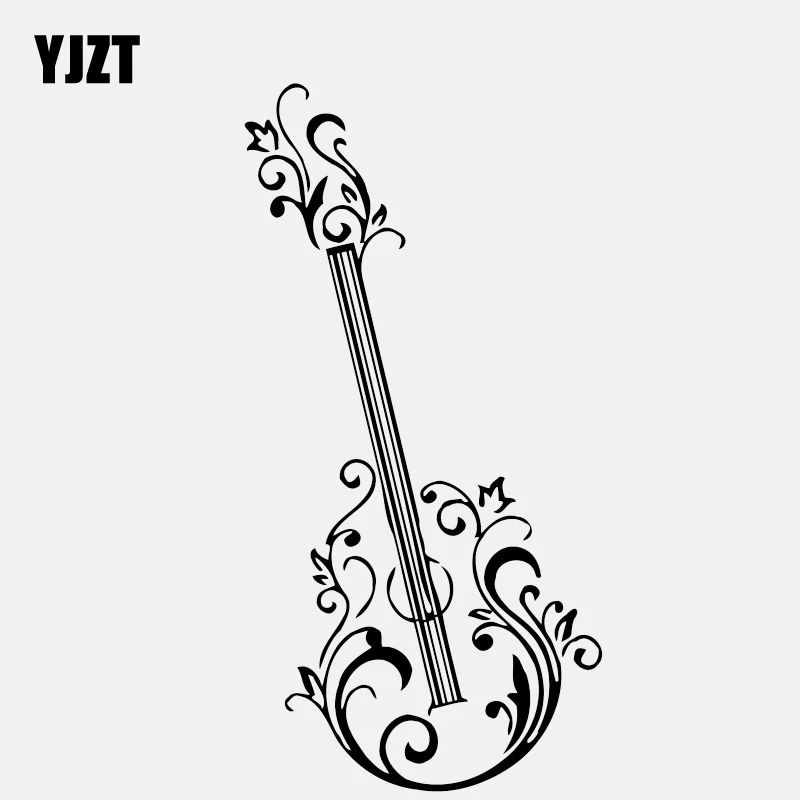 YJZT 7 2 см * 14 4 креативная гитара цветочный музыкальный рок позитивная Настенная