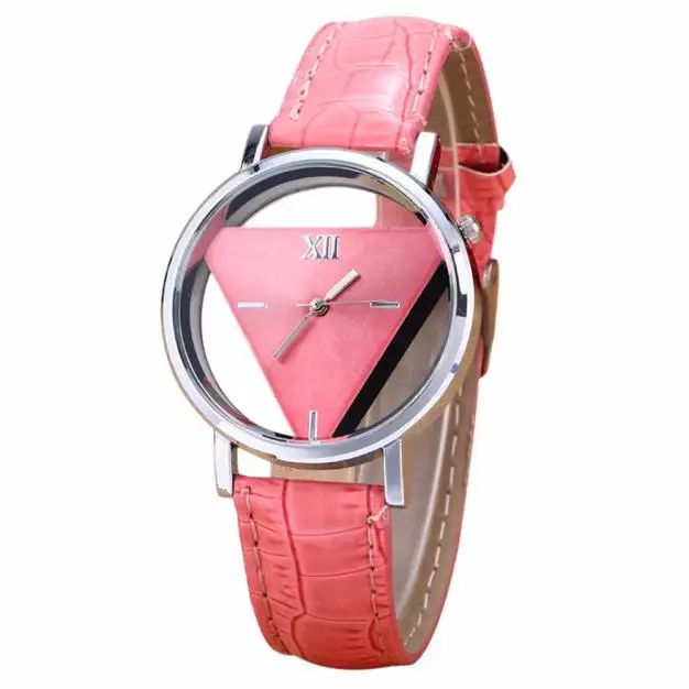 

Mens Womens Unique Hollowed-out Triangular Dial Black Fashion Watch relogio masculino #XTN