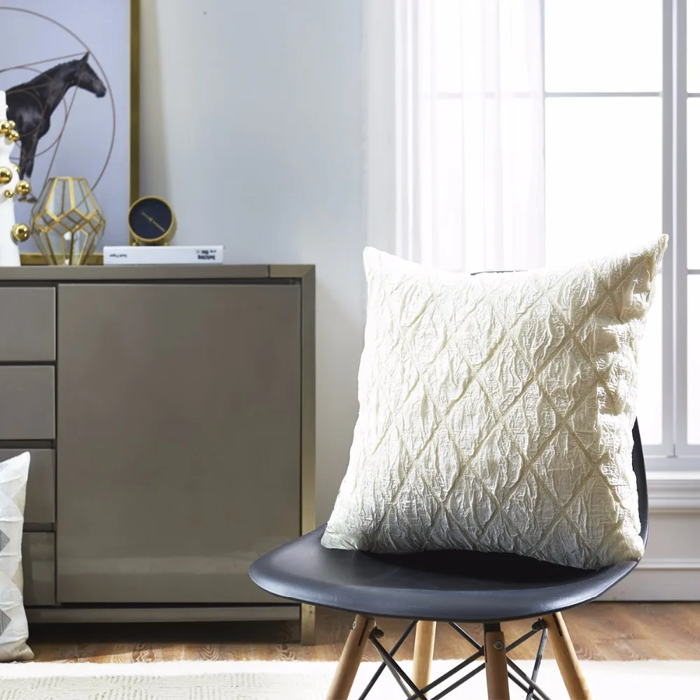 

Luxury Gold Yarn Decorative Throw Pillow Cushion Cover Diamond Embroidery Art for Home Decor Sofa Chair Soft Touch White Silver