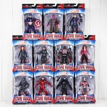 Captain America Black Panther Widows Iron Man Winter Soldier Vision Scarlet Witch Action Figure Toy Model