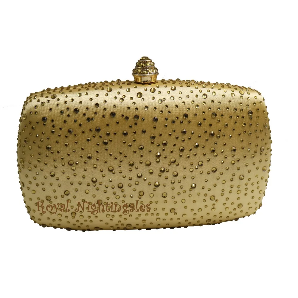 

New Women's Gold Evening Clutch Bags with Sparkle Crystal Diamonds for Ladies Wedding Prom Evening Party Crystal Evening Purse