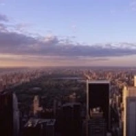 Cityscape at sunset  Central Park  East Side of Manhattan  New York City  New York State  USA 2009 Poster