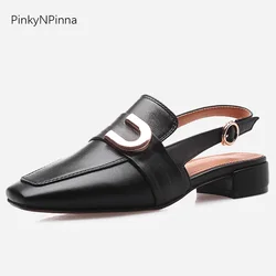 2019 new arrival women designer slingback loafers low chunk heel pumps metallic buckle vintage casual office summer shoes 2019 new arrival women designer slingback loafers low chunk heel pumps metallic buckle vintage casual office summer shoes