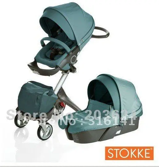 light blue pram