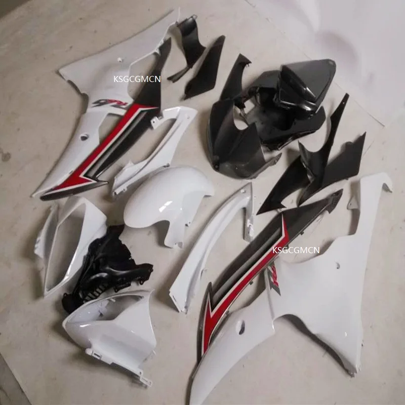 Белый и черный кузова обтекатели для мотоцикла комплект для Yamaha YZF R6 2008- YZF R600 2009 2010 2011 2012 2013 набор впрыскивателей