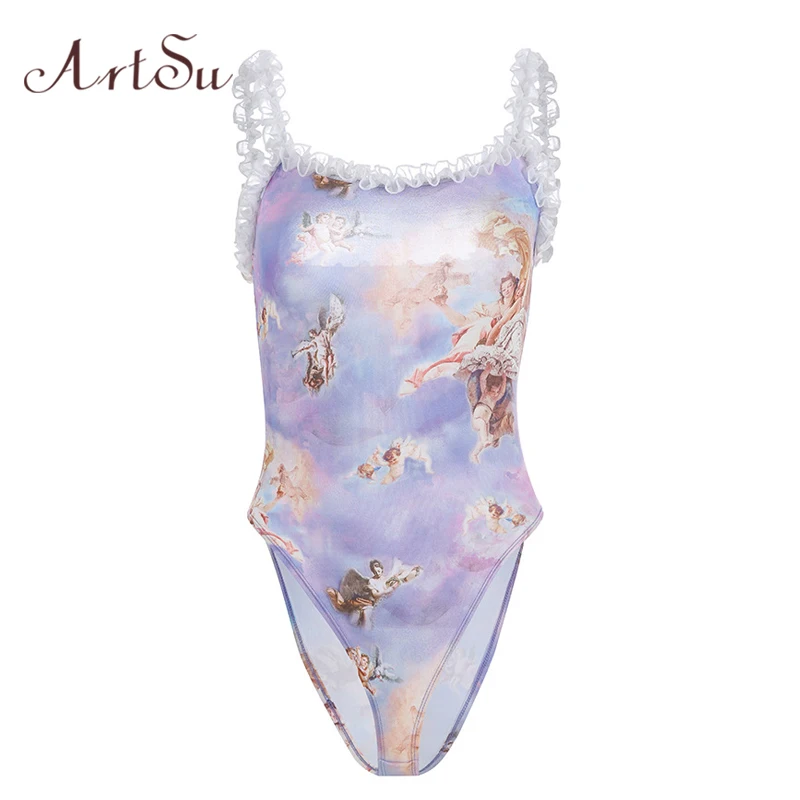 ArtSu Women Sexy Bodysuit Angel Print 2019 Summer Bodycon Bodysuits Backless Rompers Bohemian Jumpsuit Body Femme ASJU20412 ArtSu Women Sexy Bodysuit Angel Print 2019 Summer Bodycon Bodysuits Backless Rompers Bohemian Jumpsuit Body Femme ASJU20412