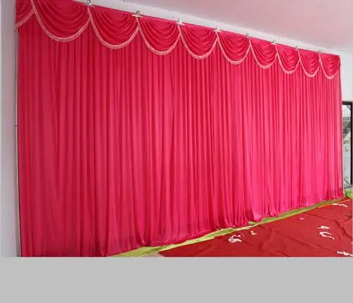 Модный ярко розовый свадебный фон с красивыми яркая Свадебная драпировка и украшения для свадебного занавеса Быстрая