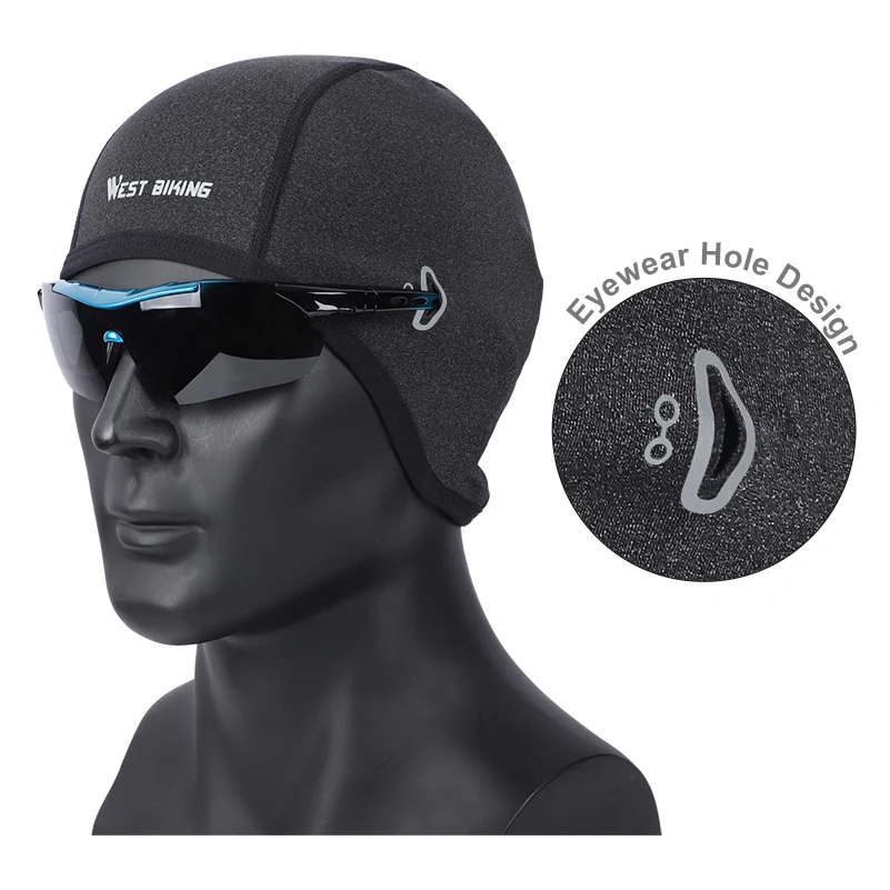 WEST BIKING Winter Fleece Bicycle Caps Windproof Thermal Helmet Liner Men Women Bike Hats Outdoor Running Skiing Cycling Caps