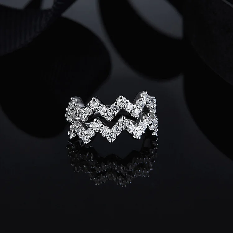 

[MeiBaPJ] S925 Sterling Silver Single Double Line Z-shaped Ear Clip Fashion Personality Temperament All-match for Women
