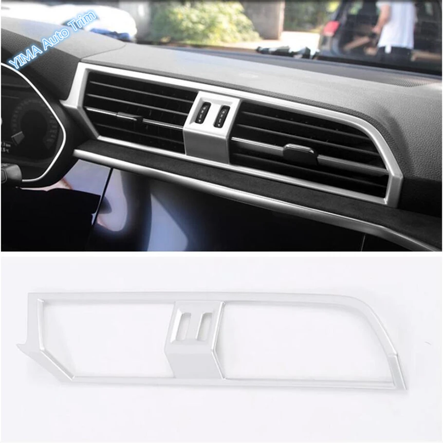 

Lapetus Auto Styling Central Air Conditioning AC Outlet Vent Frame Cover Trim Fit For Audi Q3 2019 2020 / Matte Carbon Fiber ABS