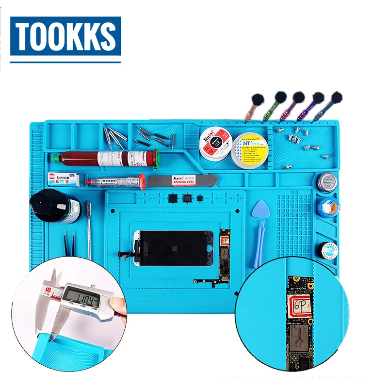 

ESD Heat Insulation Silicone Mobile Repair Mat Maintenance cell phone maintenance kit For phone BGA Soldering Repair Varies Size