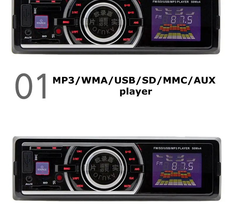Один Дин 12 В Автозвук Радио в тире FM автомобиля Bluetooth MP3 аудио плеер телефона Handfree