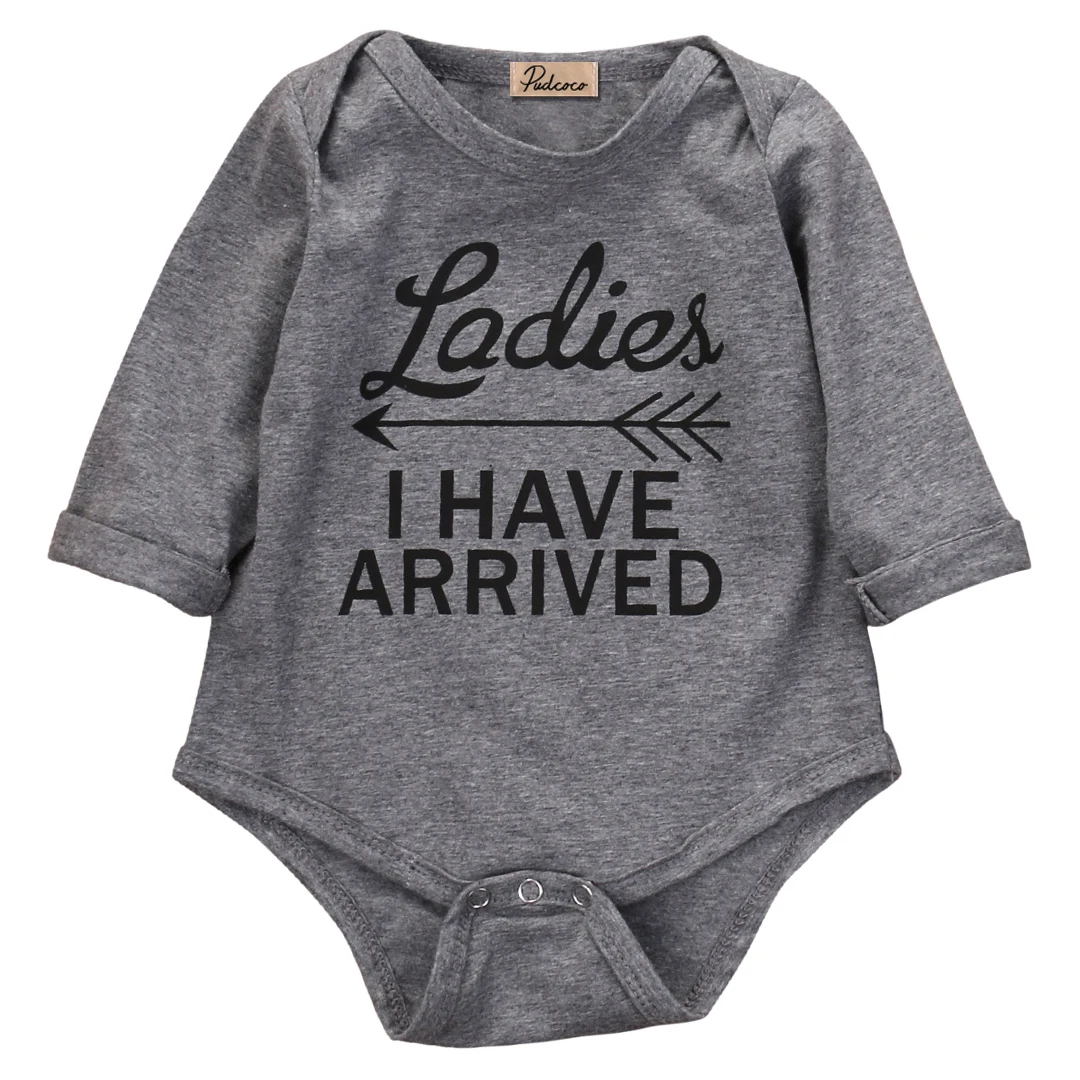 Newborn Baby Boys letter Bodysuits Infant Babies Boy Long Sleeve Cute