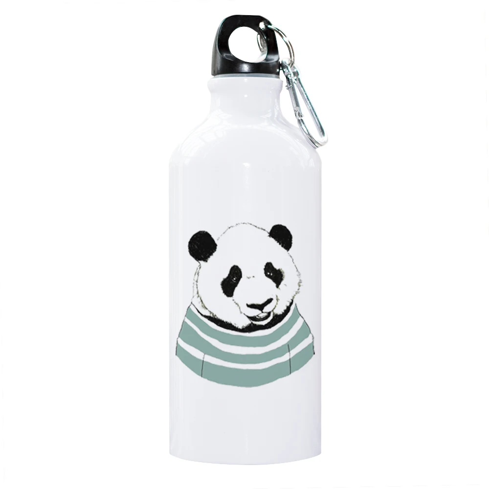 Фотобутылка для воды Pandas с карабином велоспорта походов охоты кемпинга рыбалки