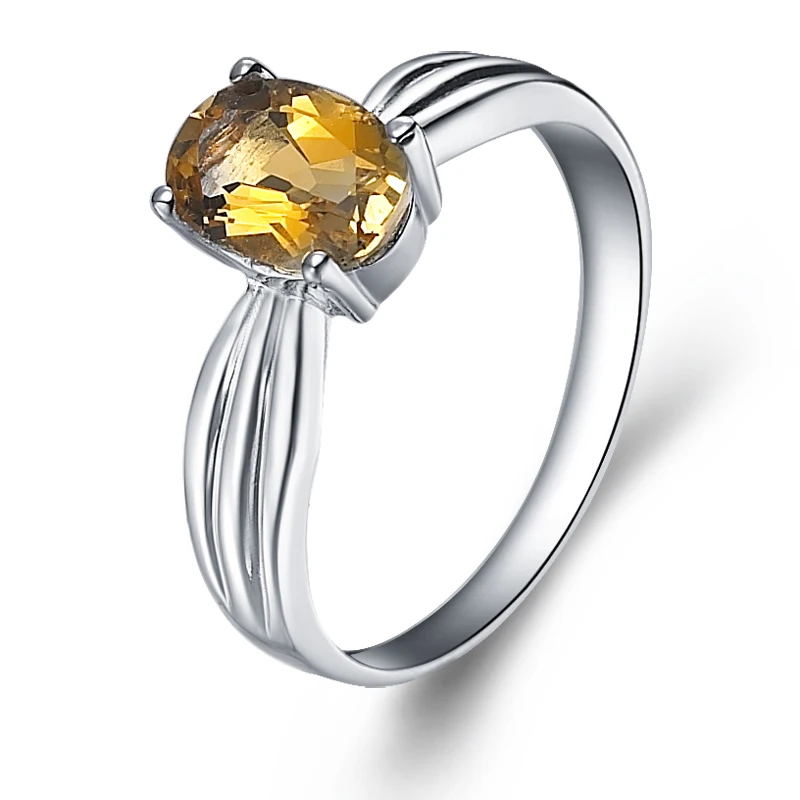 

1 Carat Natural Citrine Ring 925 Sterling Silver Yellow Crystal Woman Fashion Fine Elegant Jewelry Birthstone Girl Gift sr0121c