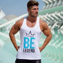 Новинка, мужские топы для бодибилдинга, тренажеры, фитнес-тренировки, хлопковая майка-борцовка, мужская повседневная рубашка без рукавов с принтом, майка, одежда