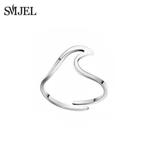 SMJEL Neue Ankunft Edelstahl Welle Ringe für Frauen Einstellbare Anel Ozean Welle Daumen Ring Partei Geschenk bague femme R254