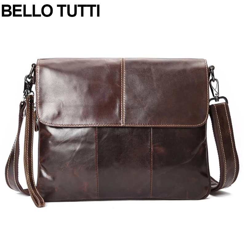 

BELLO TUTTI Genuine Leather Men Bag Fashion Leather Crossbody Bag Men Messenger Bags Casual Shoulder Designer Handbags Man Bags