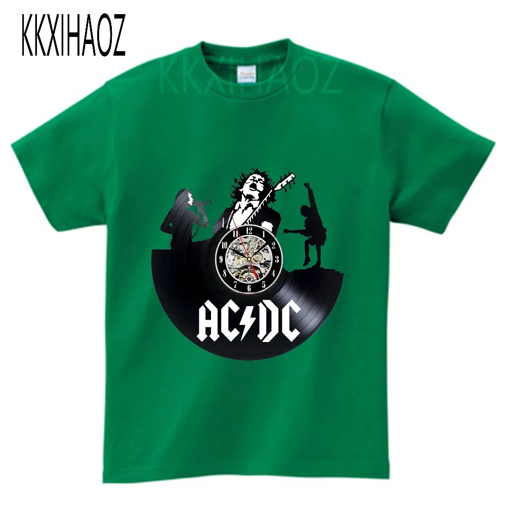 Детские хлопковые AC/DC печатная Футболка ROCK BAND футболка летние acdc футболка детские однотонные брюки черного цвета для мальчиков топы для девочек короткий рукав Футболка s