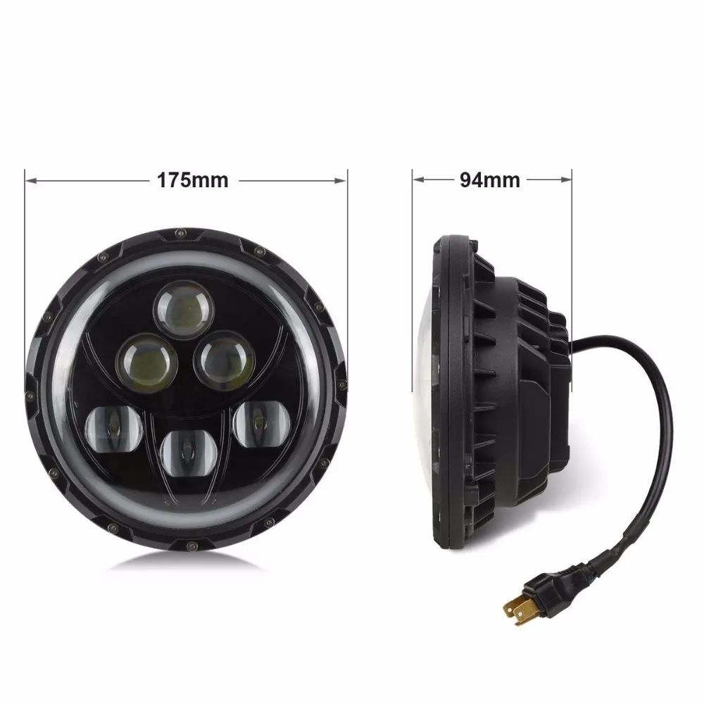  2pcs 7 Inch 60W LED Projector Headlights Hi/lo Beam With DRL Halo Angle Eye For Off Road Wrangler J - 32819951602