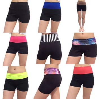 

Women Shorts Patchwork Gym Workout Waistband Skinny Short Pant Sweet Elastic Sweatpants