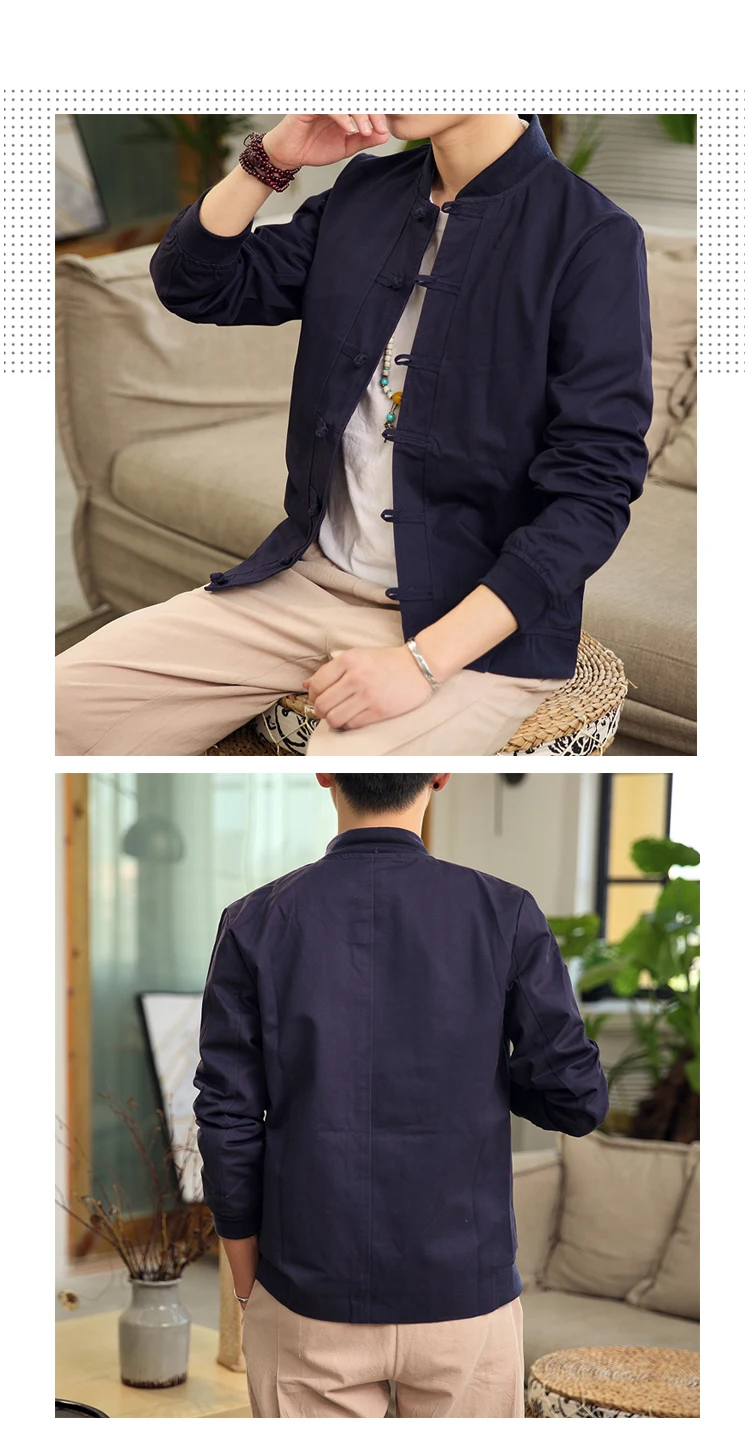 New Spring Bomber Jacket ArmyGreen Chinese Style Men Jackets Cotton Casual Shirt Coats Traditional Clothes chaqueta hombre