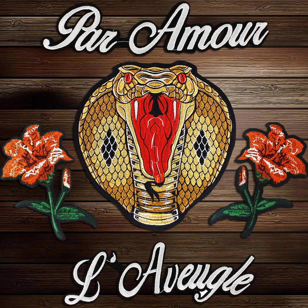 

5pc Cute Snake Flowers Embroidered Applique Patches for Clothes Iron on Patch Applique for DIY Fashion Clothes Bags Shooes A13