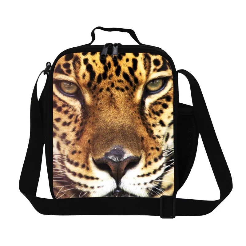 Лучший Леопардовый 3D рюкзак с принтом для детей, термальные сумки для обедов для детей школы, взрослые Рабочие Сумки для обедов Изолированные сумки для еды - Цвет: Темно-серый