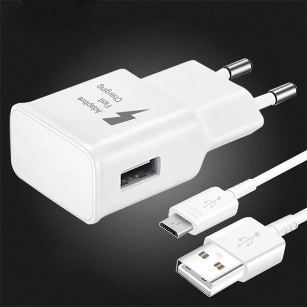 Адаптивная Быстрая зарядка USB настенное зарядное устройство комплект USB-C кабель для samsung Galaxy S10 S8 S9+ Note 8 9 A10 A20 A30 A40 A50 A60 A70 - Тип штекера: Plug and Cable