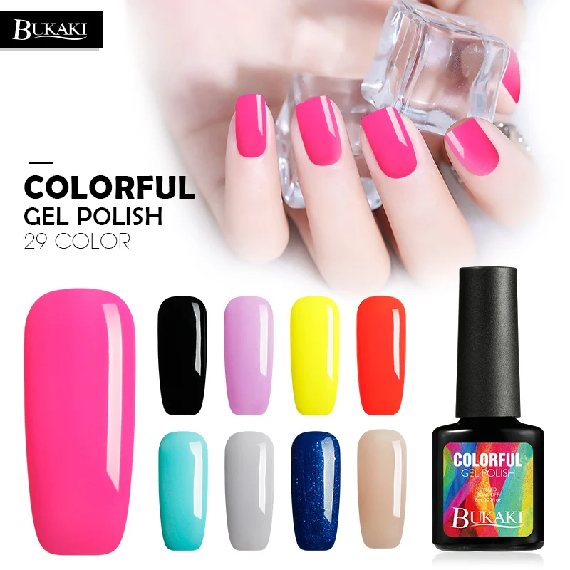 

BUKAKI 8ml Pure Colors UV Paint Gel polish for Christmas Colorful LED Lamp Nail Gel Varnish Painting Gel Lacquer Nail Art Design