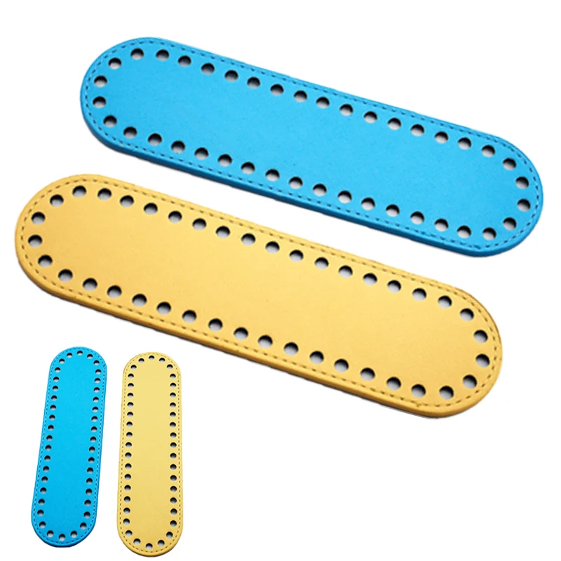 

3pcs 22x6cm Bottoms Leather for Bag Handmade Diy Accessories Women handBag Long Bottom with Holes