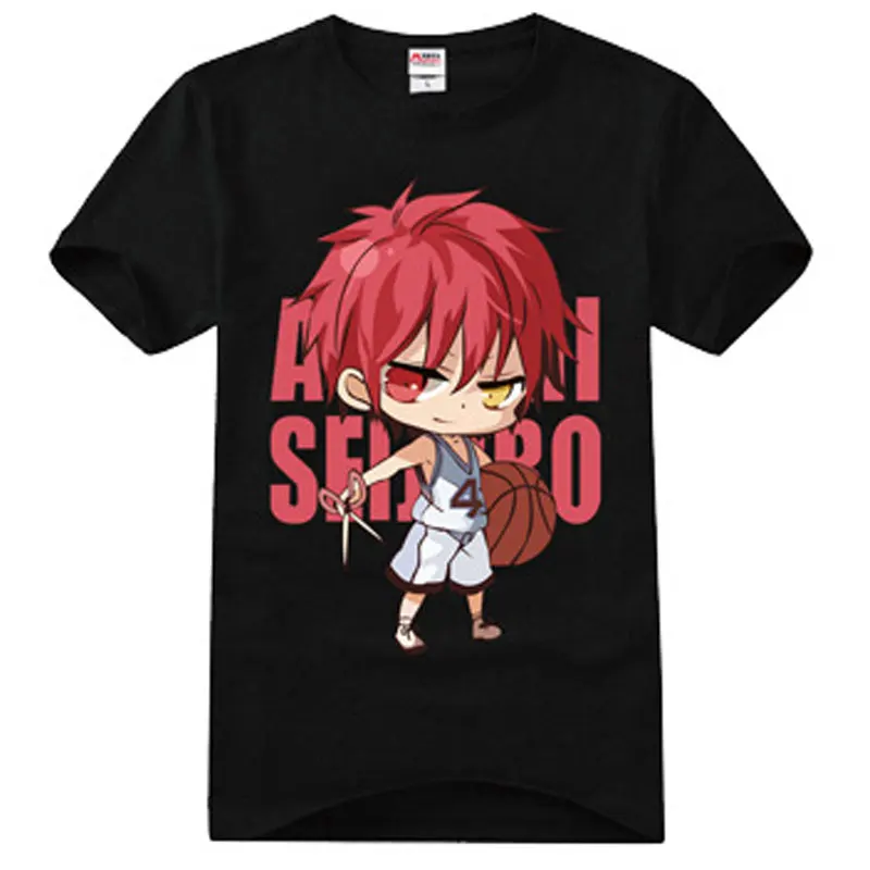 Футболки Kuroko no Basuke NO.4 Seirin Akashi seiпроцентные с коротким рукавом Топ тонкая футболка