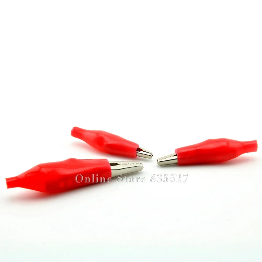 

100PCS/LOT Red Medium alligator clip sheath jacket clamp power clamp test clamp alligator clip Crocodile