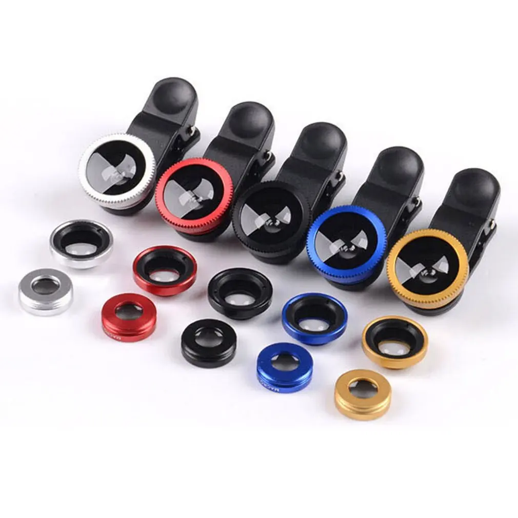

3-in-1 Multifunctional Phone Lens Kit Fish Lens+Macro Lens + Wide Angle Lens Transform Phone Into Professional Camera