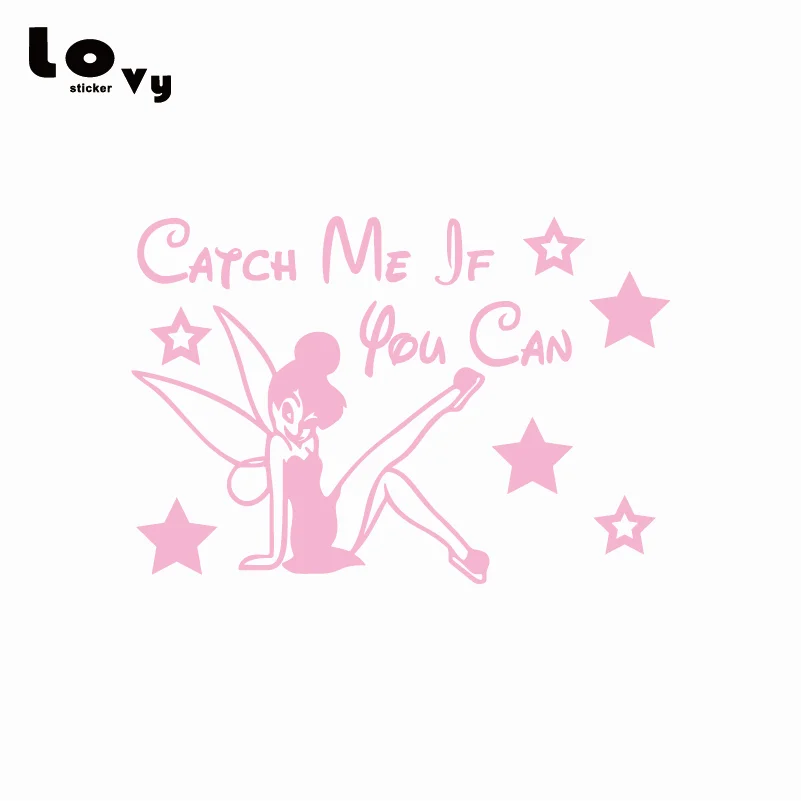 Tinkerbell Catch Me If You Can сказочная виниловая забавная наклейка для автомобилей