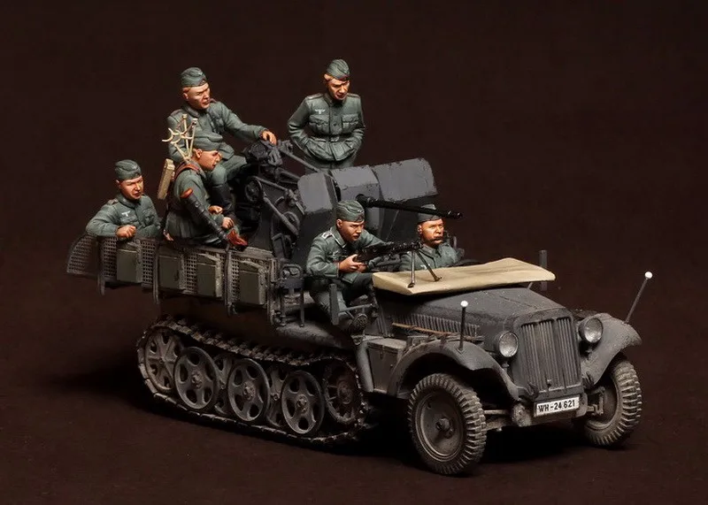 Масштабные модели 1/35 Crew для Sd. Kfz.104 мех 2 см FlaK 30 включает в себя 6 нет моделька автомобиля нецветная Смола Модель