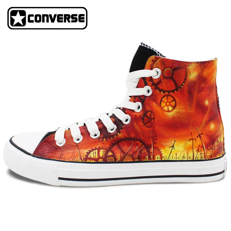 Women Men Converse Anime Shoes Man Woman Saber Fate stay Night Black Design Hand Painted Shoes